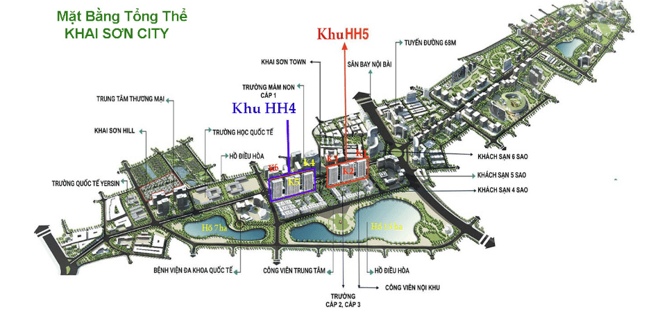 Mặt bằng tổng thể của dự án Khai Sơn City